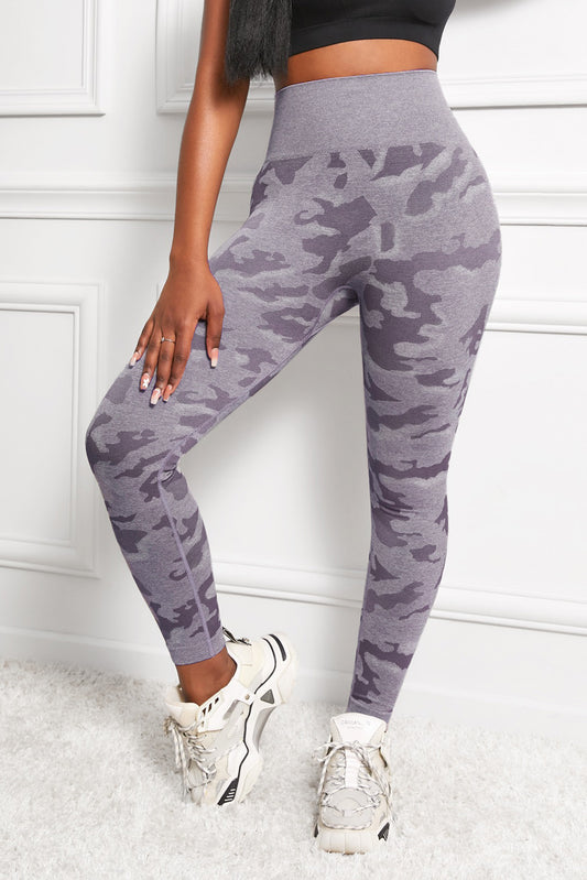 Camo Print Seamless High Waist Yoga Leggings - Ryzela