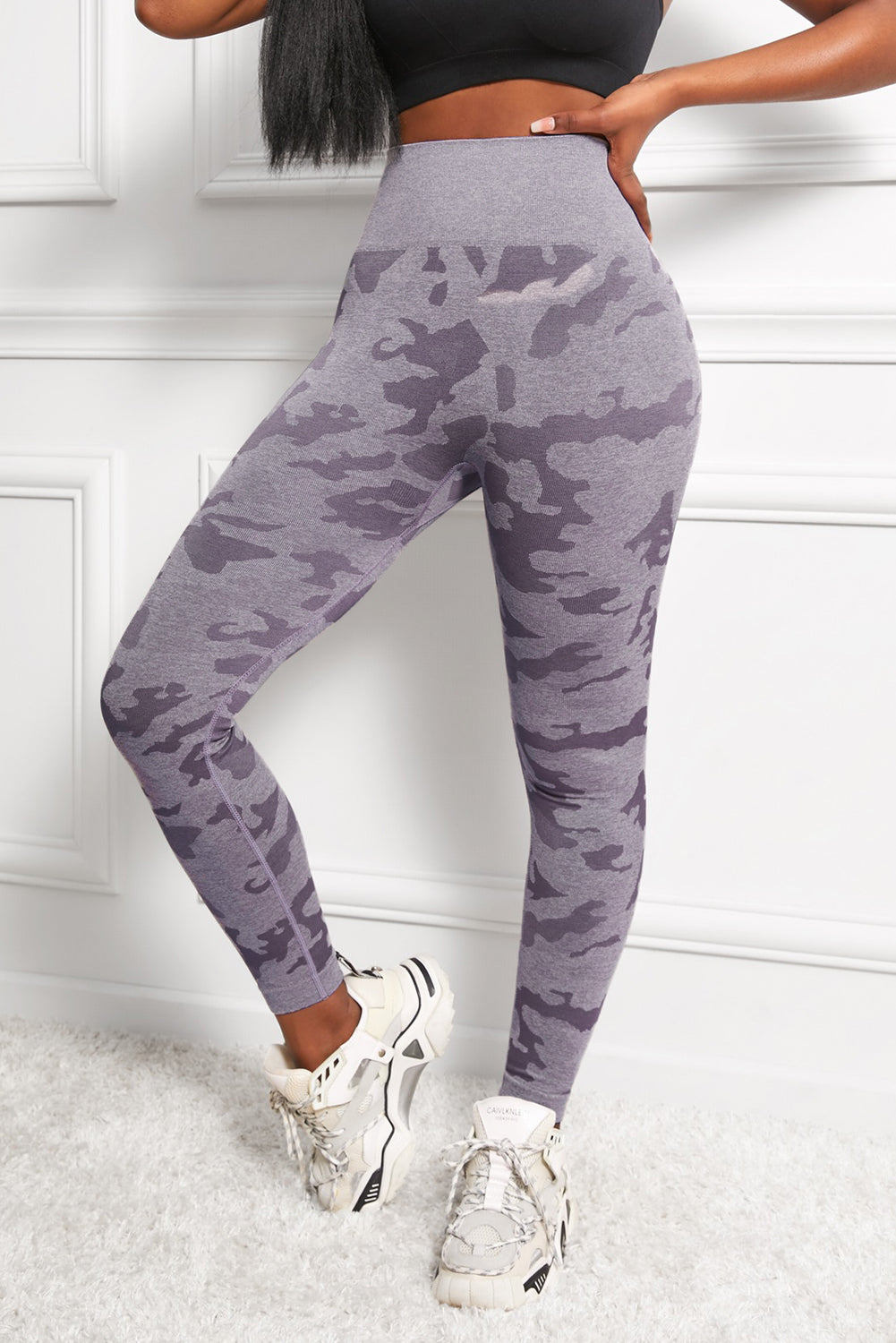 Camo Print Seamless High Waist Yoga Leggings - Ryzela