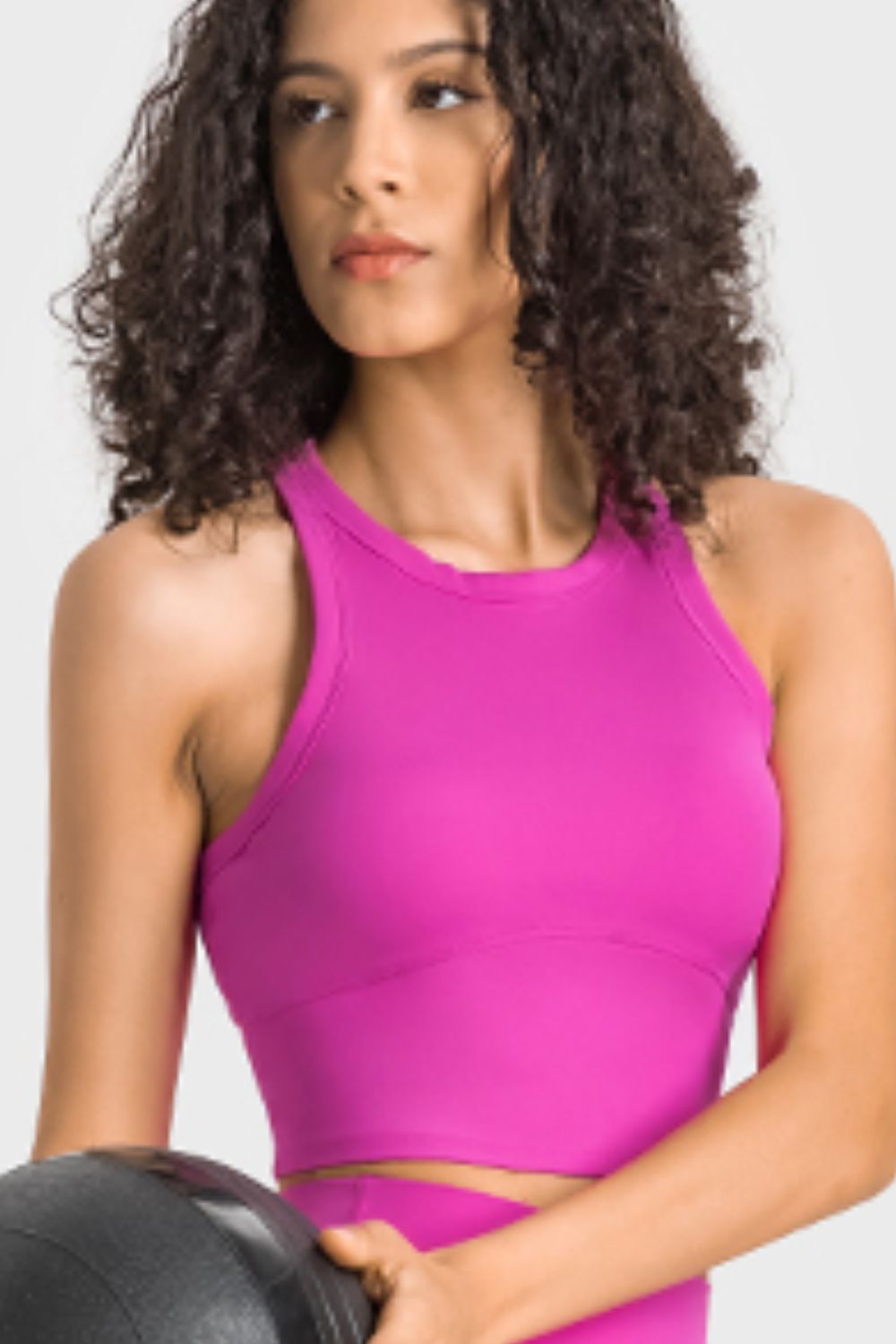 Racerback Cropped Sports Tank  Trendsi   