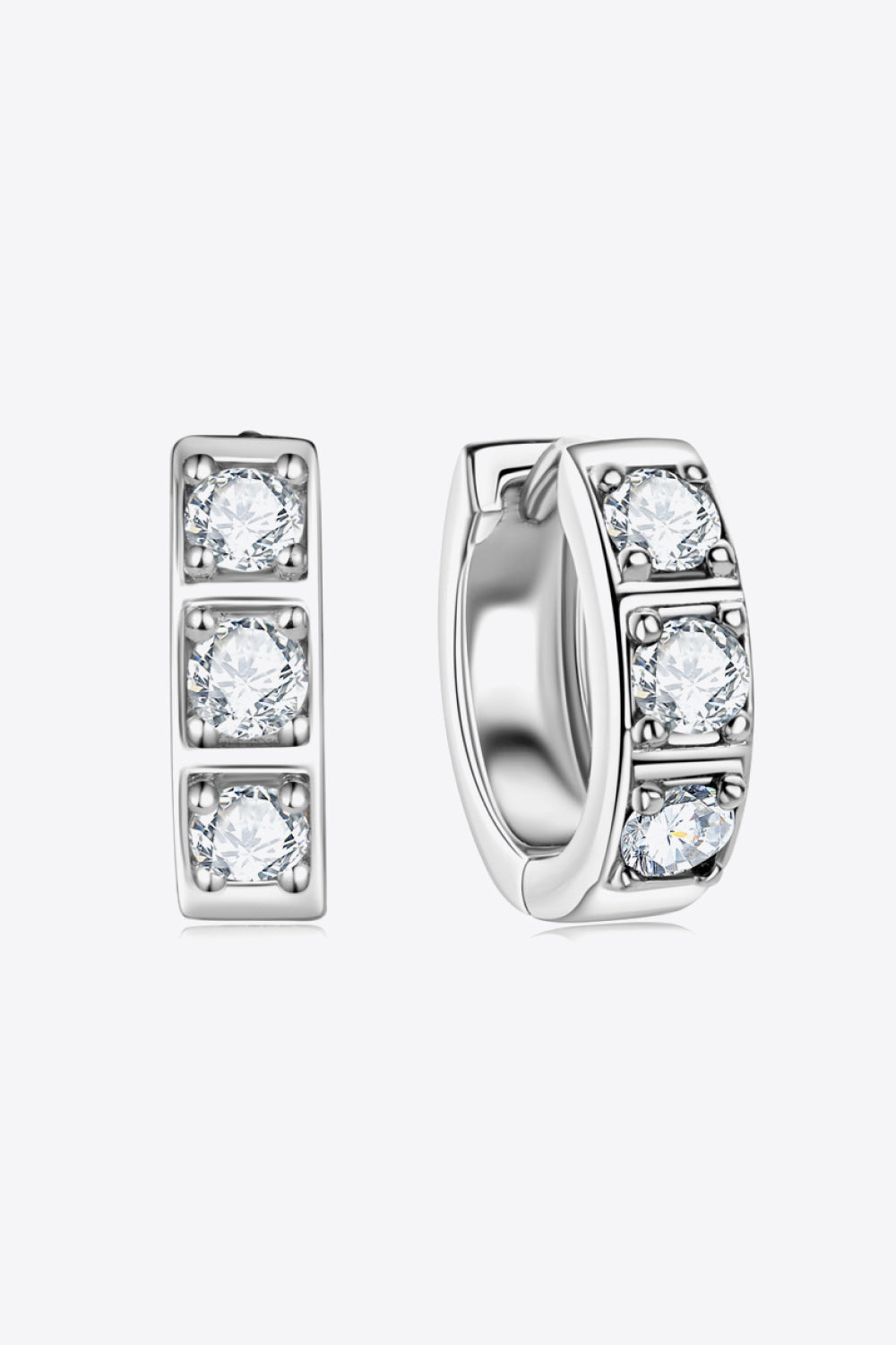 Inlaid Moissanite Huggie Earrings - Ryzela