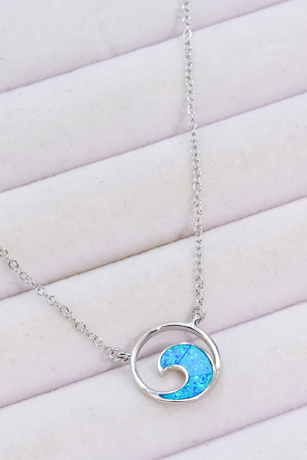 Opal Wave Pendant Necklace - Ryzela