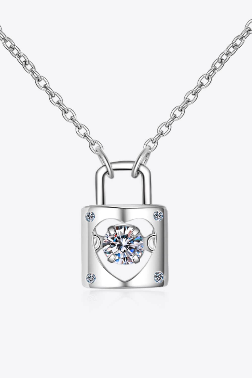 Moissanite Lock Pendant Necklace - Ryzela