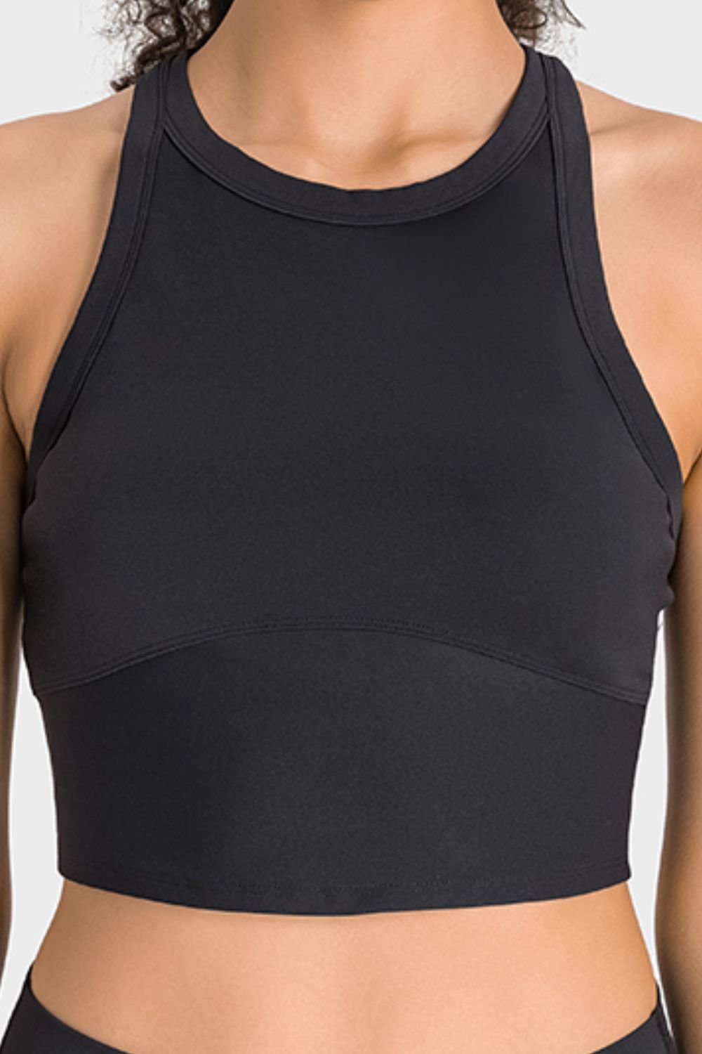 Racerback Cropped Sports Tank  Trendsi Black 4 