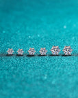 925 Sterling Silver 6-Prong 2 Carat Moissanite Stud Earrings - Ryzela