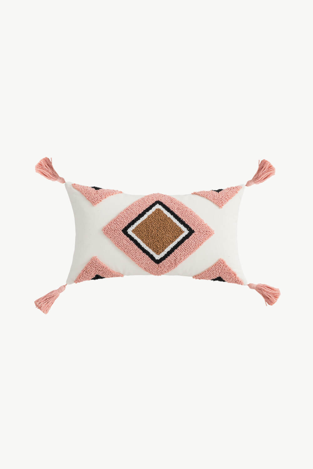 Geometric Graphic Tassel Decorative Throw Pillow Case  Trendsi Diamond-Shaped Elongated  