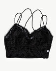 Smocked Eyelash Trim Lace Bralette - Ryzela