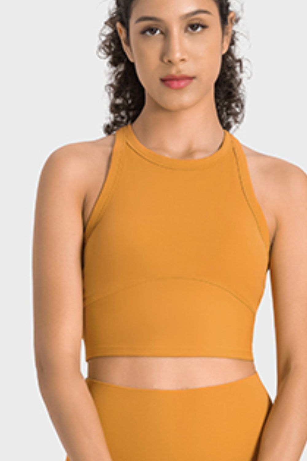 Racerback Cropped Sports Tank  Trendsi   