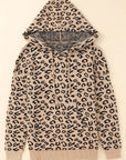 Leopard Print Drawstring Hooded Sweater  Trendsi Leopard S 