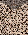 Leopard Print Drawstring Hooded Sweater  Trendsi   