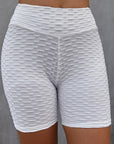 Textured High Waisted Biker Shorts  Trendsi   