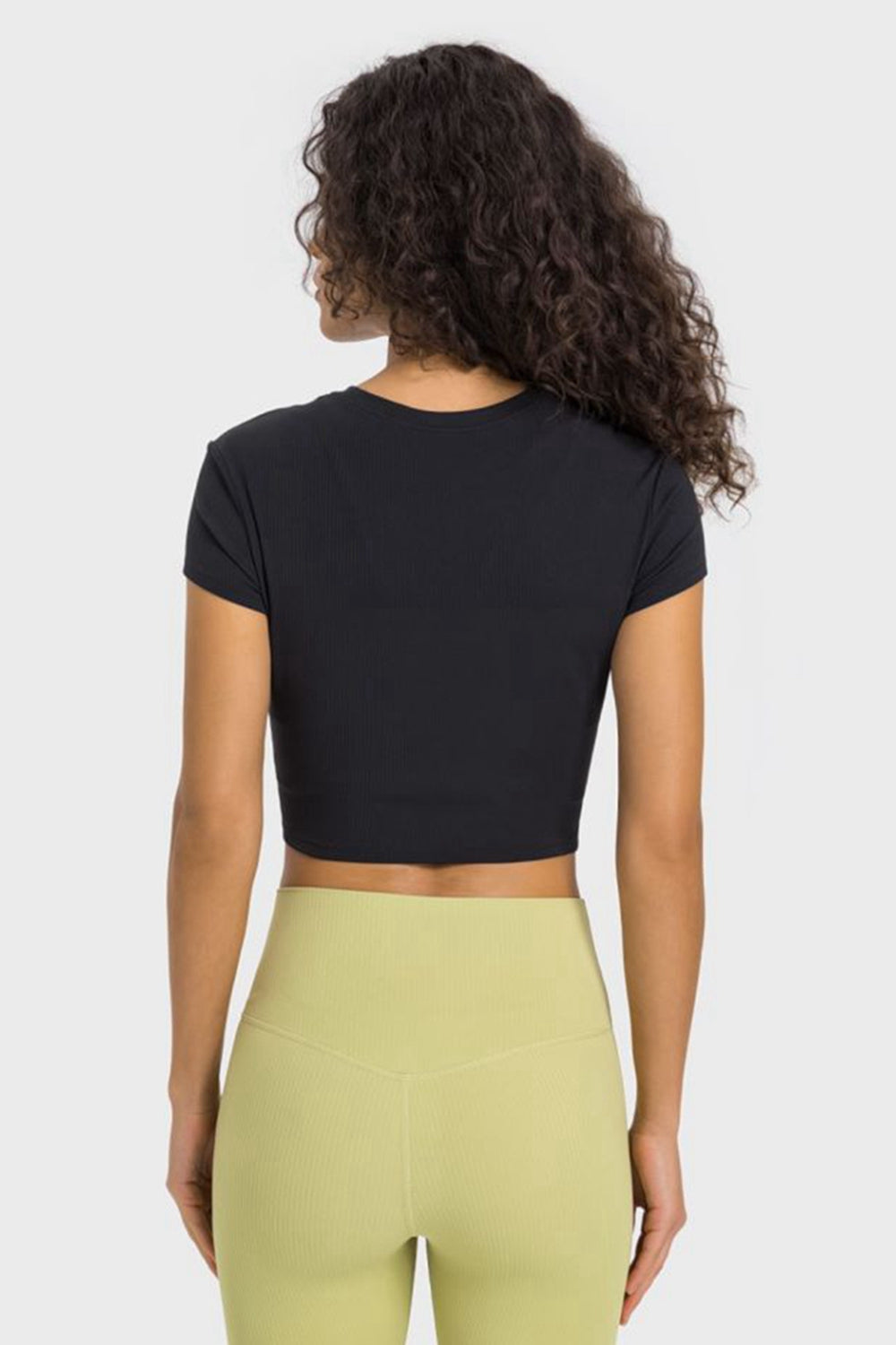 Round Neck Short Sleeve Cropped Sports T-Shirt  Trendsi   