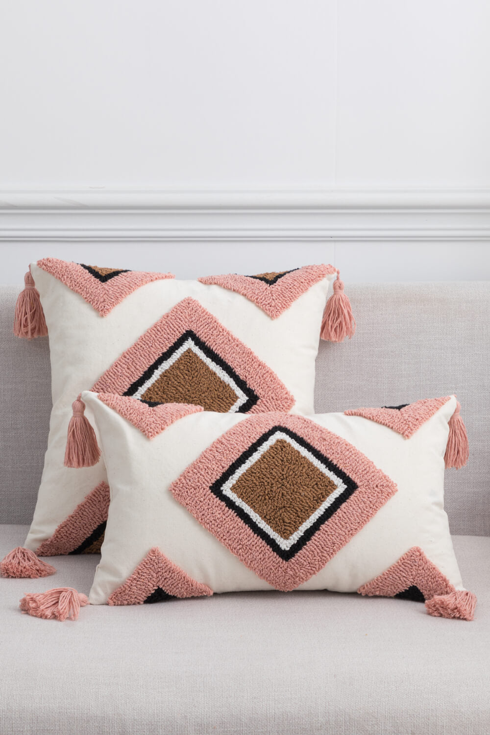 Geometric Graphic Tassel Decorative Throw Pillow Case  Trendsi   