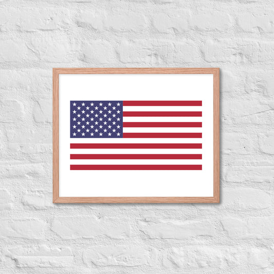 Rural Raised American Flag - Wooden Frame Framed Wall Art Rural Raised 16″×20″  