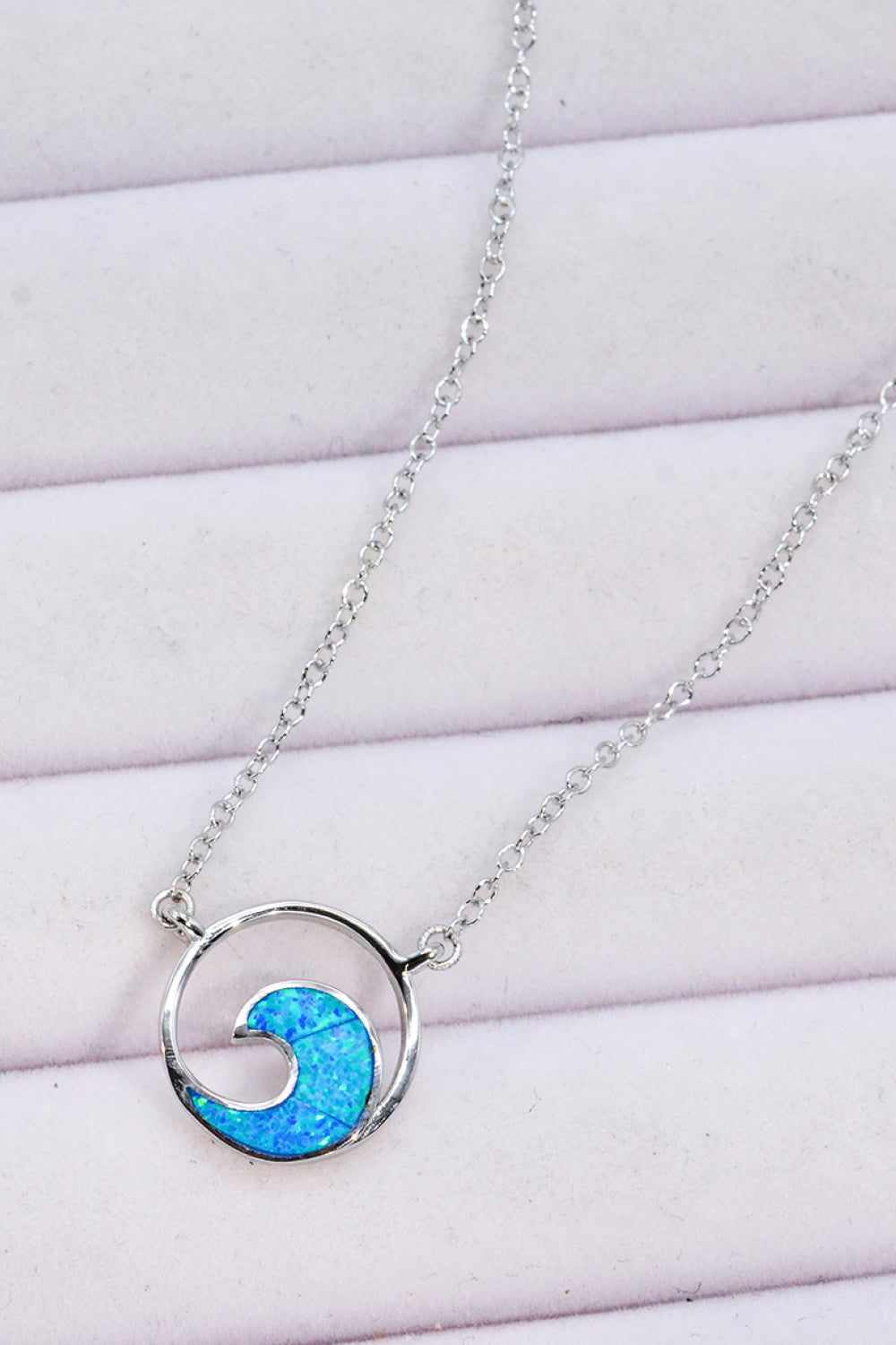 Opal Wave Pendant Necklace - Ryzela